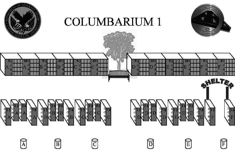 Florida National Cemetery columbarium 1 diagram.