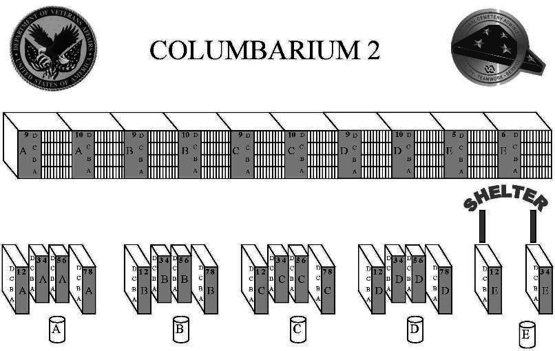 Florida National Cemetery columbarium 2 diagram.