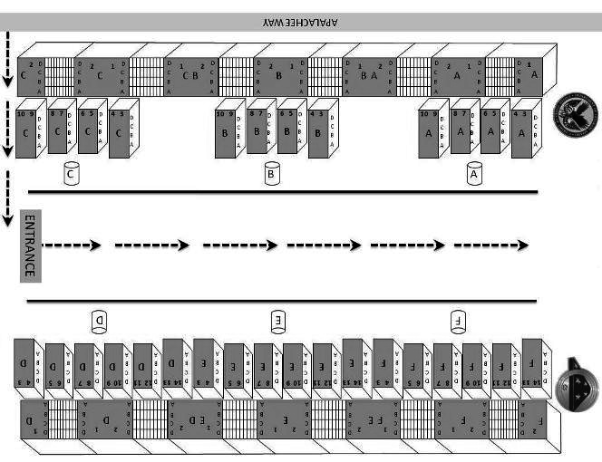 Florida National Cemetery columbarium 3 diagram.